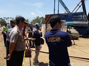 Kamera Drone Dimanfaatkan Investigasi Ambruknya Flyover Tol Paspro