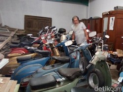 Wah! Josep Kumpulkan 65 Vespa Senilai Rp 2 M di Rumahnya