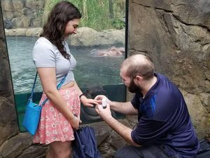 Unik! Pria Lamar Kekasihnya di Kandang Kuda Nil Ini Jadi Viral