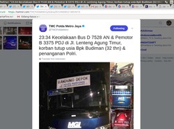 Kecelakaan Bus dengan Motor di Lenteng Agung, 1 Orang Tewas