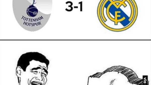 Dikandaskan Tottenham, Madrid Jadi Guyonan Meme