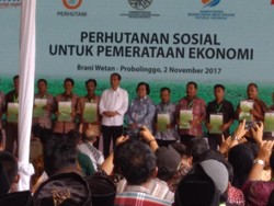 Jokowi Serahkan SK Pengelolaan Hutan ke 3 Kelompok Tani di Jatim