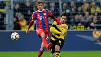 Di pertemuan kedua di Signal Iduna Park pada 4 April 2015, Bayern kembali mengungguli Dortmund dengan skor 1-0. Robert Lewandowski menjadi pencetak gol tunggal di laga ini. Foto: Sascha Steinbach/Getty Images For MAN