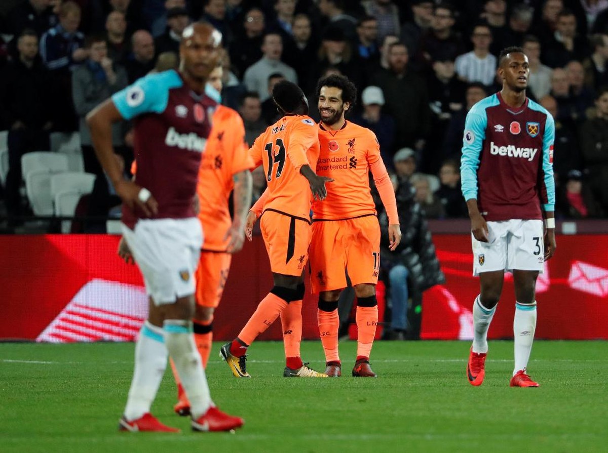 Pemain Liverpool di laga melawan West Ham United (Foto: Eddie Keogh/Reuters)