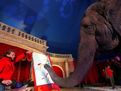 Gajah India Melukis, Lukisannya Kini Dilelang Rp 2 Juta di Hungaria