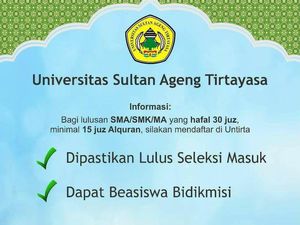 Untirta Bantah Viral Penghafal Alquran Pasti Lulus Seleksi Masuk