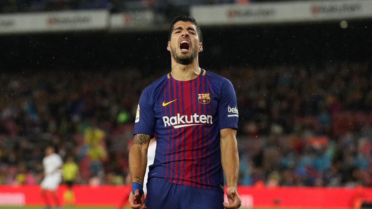 Penyerang Barcelona Luis Suarez tengah seret gol (Albert Gea/Reuters)