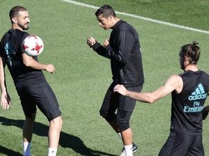 Aksi Trio BBC di Lapangan Latihan Madrid