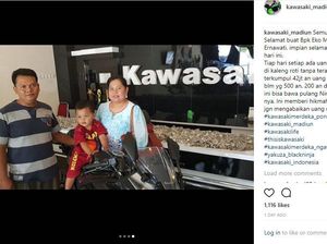 Nabung Dua Tahun, Keluarga Ini Beli Motor Ninja Pakai Uang Receh