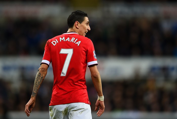 NEWCASTLE UPON TYNE, ENGLAND - MARCH 04:  Angel di Maria of Manchester United looks on during the Barclays Premier League match between Newcastle United and Manchester United at St James' Park on March 4, 2015 in Newcastle upon Tyne, England.  (Photo by Laurence Griffiths/Getty Images)
