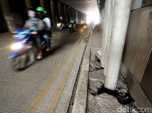 Tiang Underpass Pondok Indah Bolong, Ini Kata Bina Marga DKI Tiang Underpass Pondok Indah Bolong, Ini Kata Bina Marga DKI