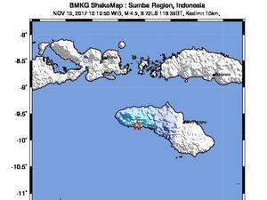Gempa 4,5 SR Guncang Sumba Barat, Tak Berpotensi Tsunami