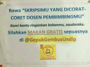 Skripsimu Dicorat-coret Dosen Pembimbing? Datang ke Sini Bisa Makan Gratis!