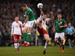 Denmark bertandang ke Aviva Stadium, Dublin, untuk melakoni leg kedua play-off Piala Dunia 2018. Di leg pertama, kedua tim bermain imbang 0-0. Irlandia tentu saja punya keuntungan karena tampil di depan pendukungnya sendiri. (Foto: Clodagh Kilcoyne/REUTERS)