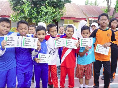 Potret Anak Sekolah Dasar Antusias Mengenal Kusta