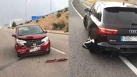 Karim Benzema punya catatan kecelakaan mobil yang cukup panjang. Pada September lalu Audi RS6 yang dia kendarai menabrak sebuah Nissan di Madrid. (madrid-barca.net)