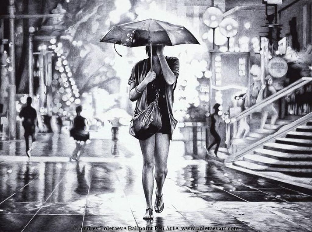 Lukisan Mirip Jepretan Kamera Ini Hasil Coretan Pulpen