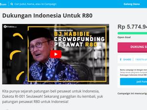 Patungan Pesawat R80 Karya Habibie Tembus Rp 5,7 Miliar