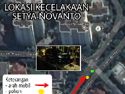 Melihat Arah Jalan dan Peta Lokasi Kecelakaan Setya Novanto