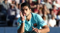 Dua gol ke gawang Leganes seakan menunjukkan kalau Suarez sudah kembali. Dia menjalani periode seret gol di awal musim ini dan baru bikin tiga gol di 11 pekan perdana (REUTERS/Juan Medina)