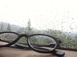 Glasses and the rain
