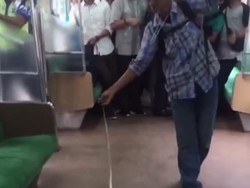 Sosok Pria Penakluk Ular di KRL Bogor-Angke Jadi Sorotan Dunia