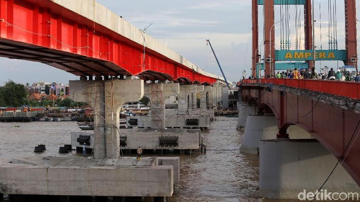 Jalur LRT Palembang.Foto: Agung Pambudhy