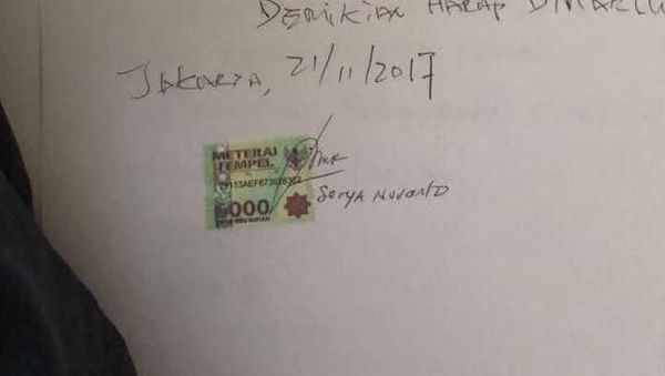 Ini Tulisan Tangan Novanto Tolak Dicopot dari Ketua DPR-Ketum Golkar