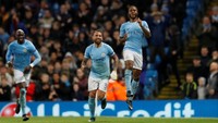 Raheem Sterling juga sudah mencetak empat gol untuk Manchester City sejauh ini, kendatipun ia membuatnya dalam durasi permainan lebih singkat (372 menit) daripada Aguero. Seperti Aguero, Sterling juga menambah koleksi gol dengan satu assist. (Foto: Carl Recine/Action Images via Reuters)