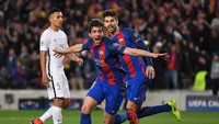Barcelona musim lalu juga menampilkan comeback gemilang, dalam pertemuan dua leg melawan Paris Saint-Germain. Kalah 0-4 di leg pertama, Blaugrana membalikkan keadaan lewat kemenangan 6-1 di Camp Nou pada leg kedua. (Foto: Laurence Griffiths/Getty Images)