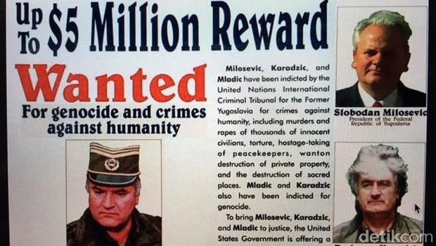 Selebaran untuk yang bisa menangkap Ratco Mladic (Dok. The Telegraph)