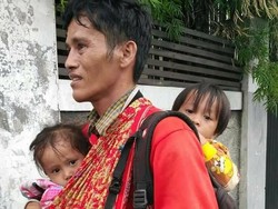 Dinsos DKI Cari Bapak Gendong 2 Anak yang Fotonya Viral di Medsos