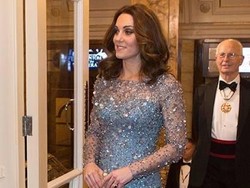 Cantiknya Kate Middleton Bak Putri Disney Pakai Gaun Biru Berpayet