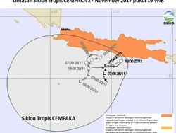 Ada Siklon Cempaka, BMKG: Waspadai Cuaca Ekstrem 3 Hari ke Depan