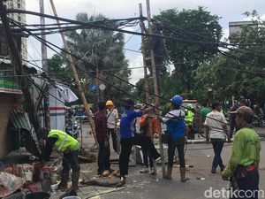 Pohon Tumbang Timpa 3 Kios di Kemayoran