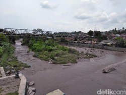 Sungai Cantik di Klungkung Jadi Korban Lahar Dingin Gunung Agung