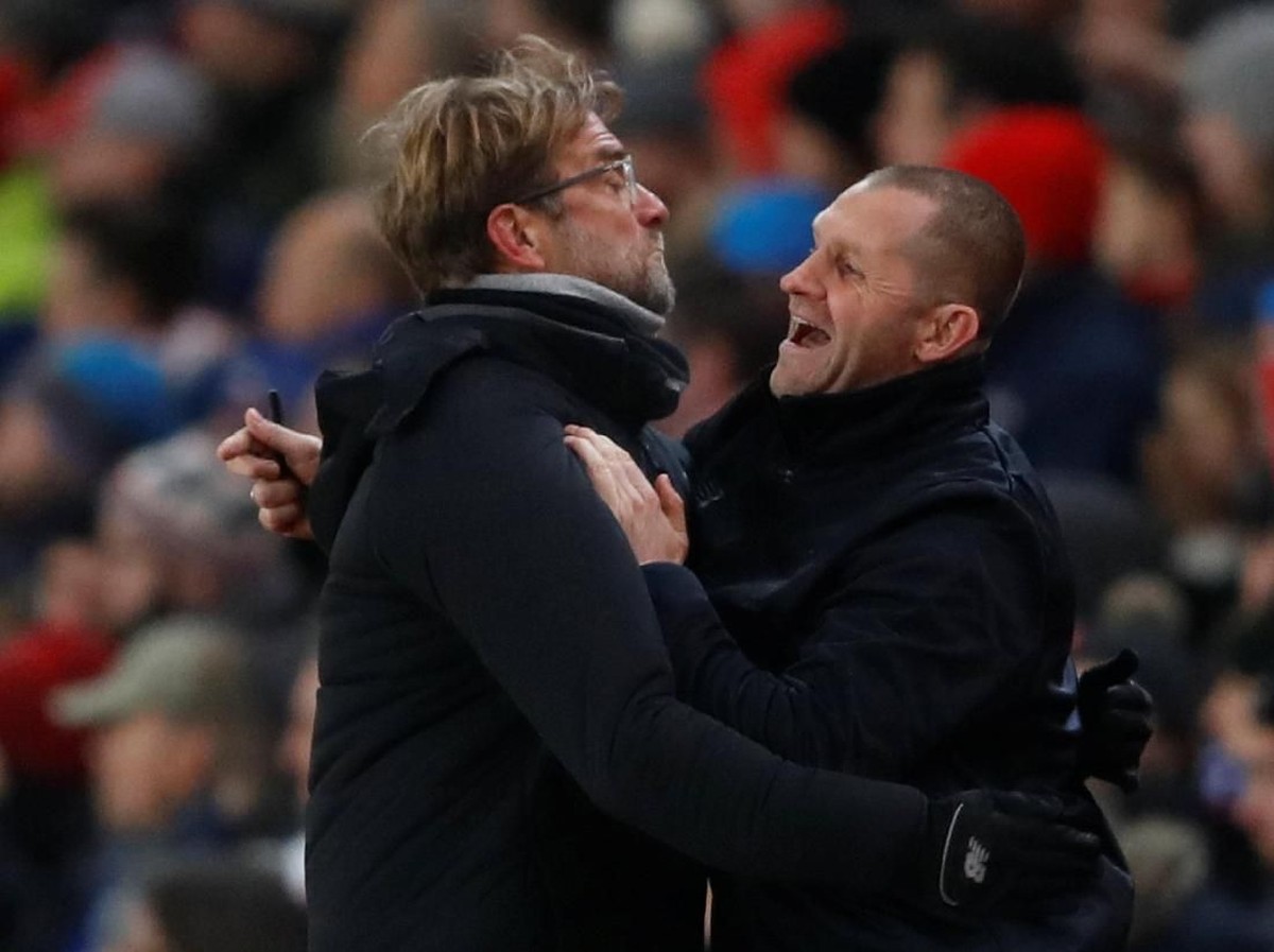 Manajer Liverpool, Juergen Klopp, saat laga melawan Stoke City (Foto: Carl Recine/Reuters)