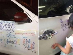 Keren! Ayah Ini Izinkan Anak Coret-coret Mobilnya, Kalau Kamu Rela?