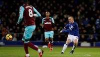 Wayne Rooney. Dari 476 penampilan di Premier League, Rooney sudah memiliki tujuh hat-trick. Kali terakhir ia bikin trigol di satu laga adalah pada 29 November 2017. (Foto: Phil Noble/Reuters)
