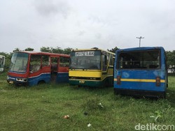 Puluhan Bus dan Mikrolet Membusuk di Terminal Rawa Buaya