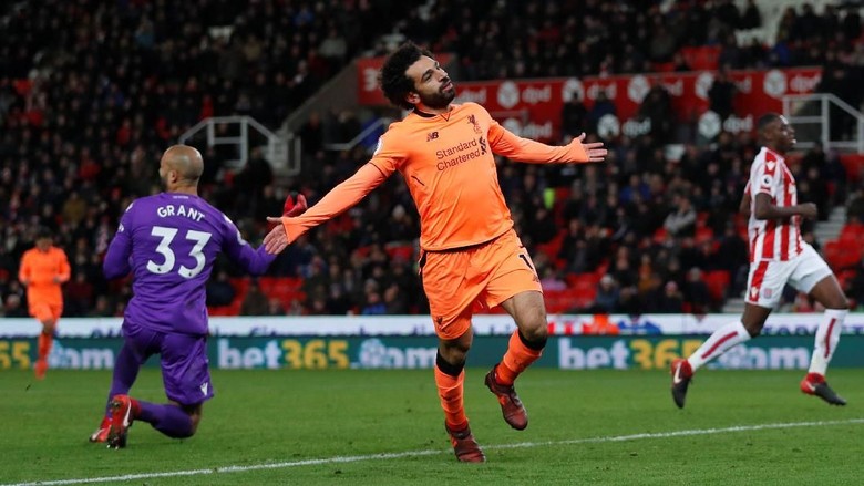 Salah Dua Gol, Liverpool Hantam Stoke 3-0