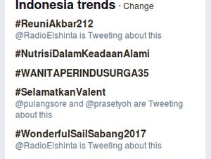 #ReuniAkbar212 Puncaki Trending Topic Twitter