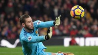 David De Gea menjadi satu-satunya kiper yang masuk dalam daftar. Pemain Manchester United itu menjadi pesepakbola terkaya ke-11 di Inggris Raya dengan kekayaan mencapai 18 juta poundsterling atau Rp 340 miliar. (Foto: Laurence Griffiths/Getty Images)