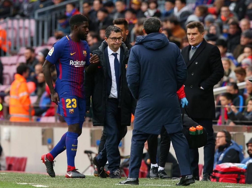 Cedera Hamstring, Umtiti Absen Dua Bulan Cedera Hamstring, Umtiti Absen Dua Bulan