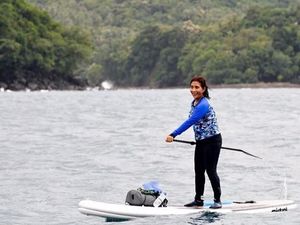 Melihat dari Langit saat Menteri Susi Berpadling Ria di Kapal SS2 Melihat dari Langit saat Menteri Susi Berpadling Ria di Kapal SS2