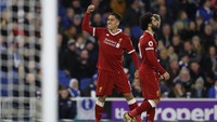 Setelah turun minum, Liverpool hanya butuh dua menit untuk mendapatkan gol ketiganya. Firmino kembali mengukir namanya di papan skor guna mengubah kedudukan 3-0. (Foto: Dan Istitene/Getty Images)
