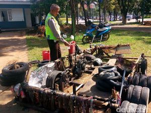 Seratusan Motor Modifikasi Disemprit Polisi di Bogor