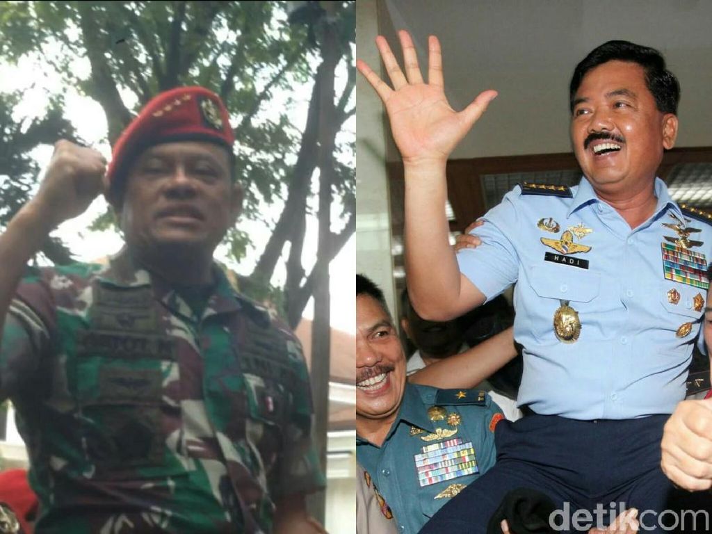 Foto: Beda Arak-arakan Jenderal Gatot dan Marsekal Hadi