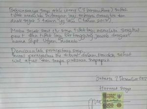 Lansia Telantar di Got Tak Diakui Anak, Ini Surat Pernyataannya Lansia Telantar di Got Tak Diakui Anak, Ini Surat Pernyataannya