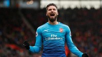Sama seperti Diouf, striker Arsenal Olivier Giroud sudah empat kali membobol gawang lawan. Dia mencetak tiga di antaranya saat bermain di Emirates Stadiu. (Foto: John Sibley/Reuters)